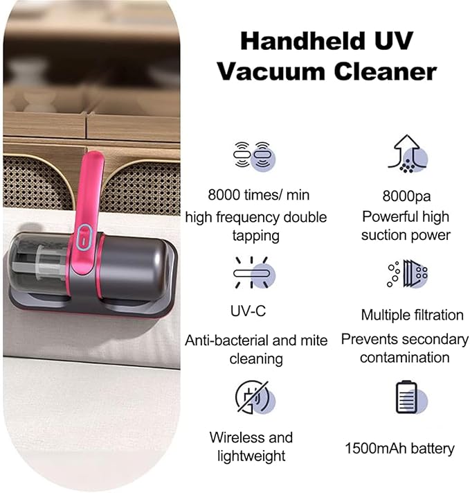 Rechargeable Handheld Dust Mite Vacuum Cleaner